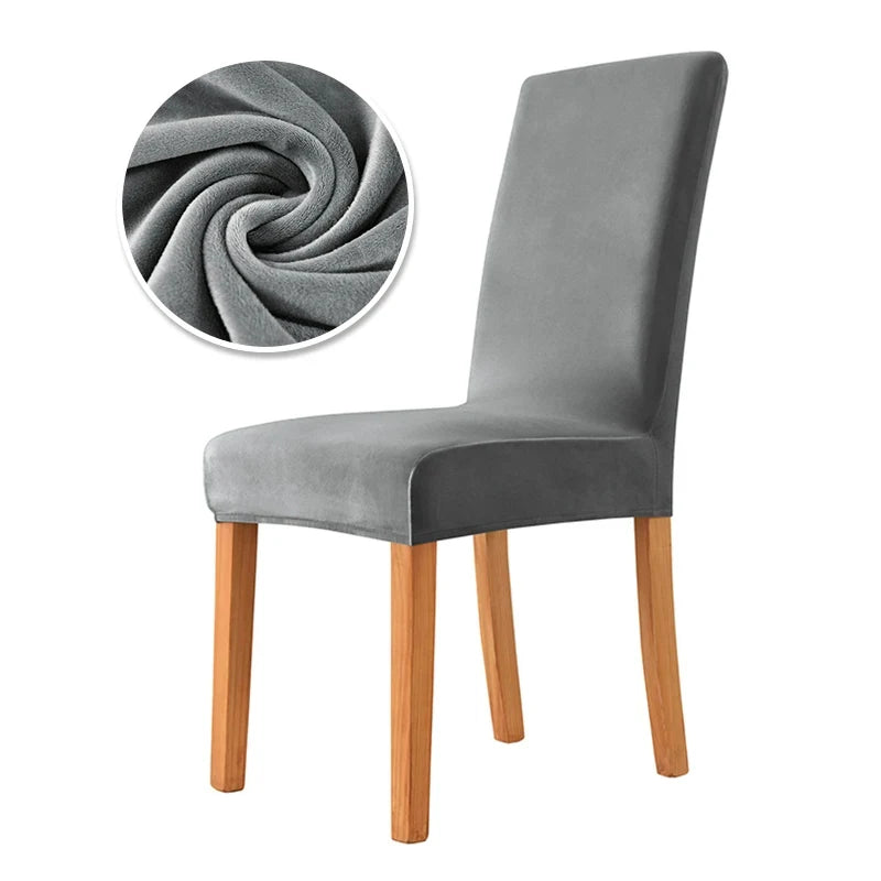 housse chaise velours moderne vert foncé gris clair adhésif élasthanne polyester