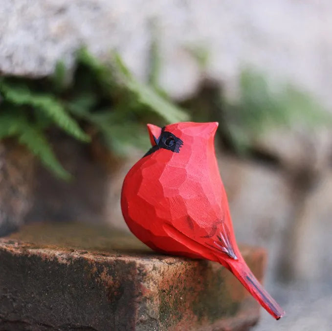 Sculpture oiseau bois style nordique vue de face
