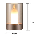 lampe table led bougie verre transparent moderne recharge usb