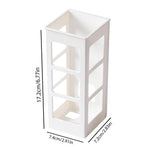 organisateur mural blanc transparent accessoires coiffure moderne salle bain adhésif multifonction