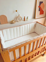 housse protection barrière lit bébé polyester oreiller motif floral moderne minimaliste blanc roseclair