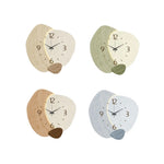 horloge murale moderne bois grainée 30cm 30cm salon chambre beige verte