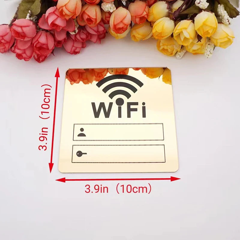 panneau wi fi adhésif acrylique moderne blanc noir doré réinscriptible stylo inclusWiFi