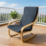 coussin chaise moderne poche bleu marine motif feuilles vert olive rayures