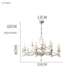 lustre pendentif nickel cristaux transparents classique baroque salon restaurant