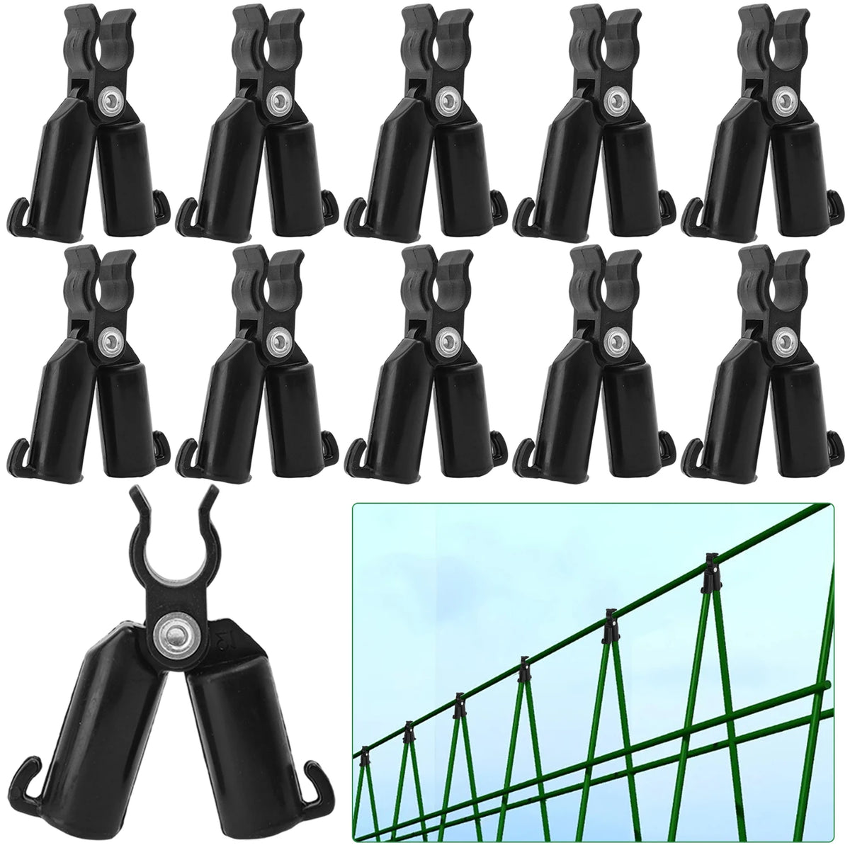 clips support plantes plastique noir clips fixation jardin réglables pack 10pcs