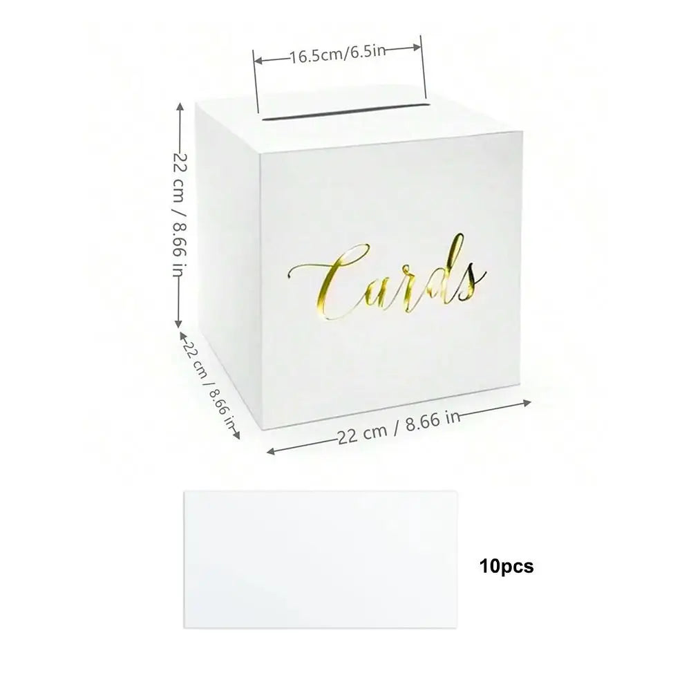 boîte cartes blanc marron noir motif floral moderne élégante 10 cartes 22cmx22cm