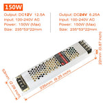 alimentation led ultrafine 12v 24v 60w 100w blanc grille perforations fixations vis