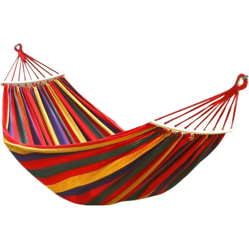 hamac toile rayé pliable camping balcon jardin sac rangement cordons