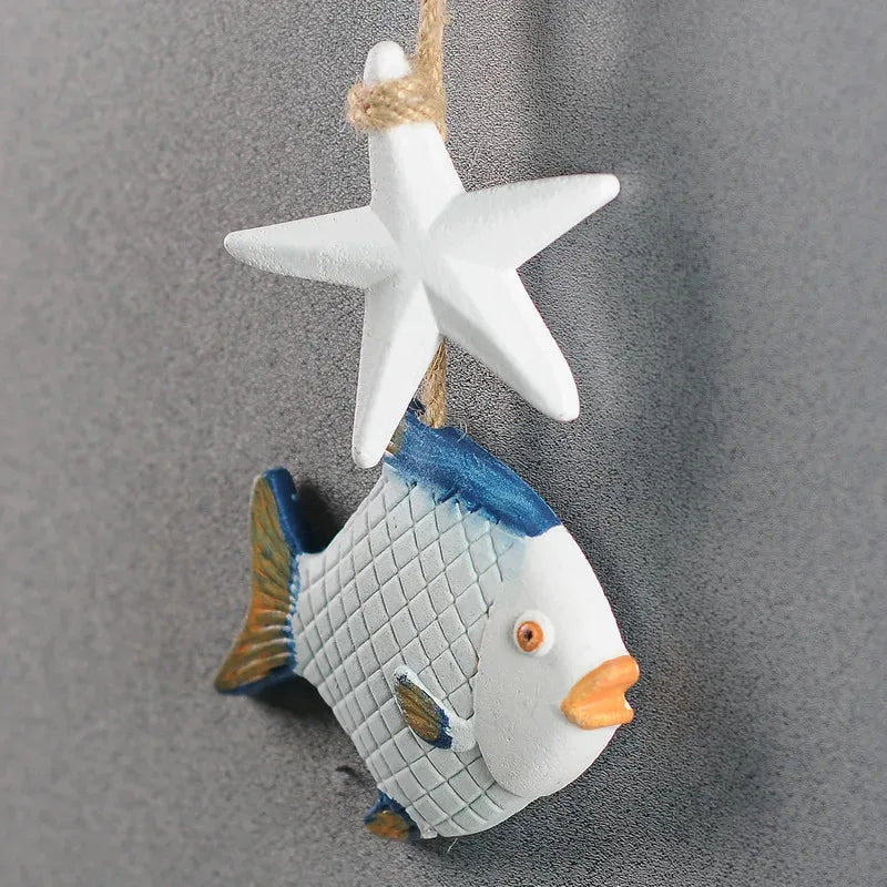 décoration murale artisanale hippocampe poisson coquillages étoile mer marine enfant chambre