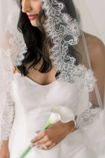 voile mariée blanc dentelle classique translucide bord dentelle traditionnel accessoire mariage femme erotique