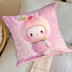 housse coussin décorative motif hello kitty rose blanc coton cartoon salon lit