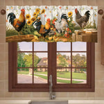rideau fenêtre multicolore coq tournesol décoratif paysagerintérieur 140x45cm polyester