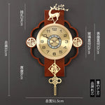 horloge murale décoration asiatique motif géométrique cadran analogique éléments décoratifs métal doré chambre salon