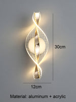 applique murale led moderne or brillante élégante chambre cuisine ondulé éclairage ambiant fixée mur