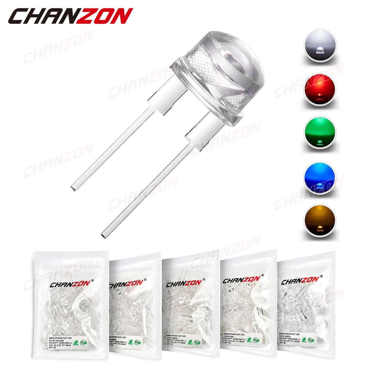 diodes led ultra brillantes 8mm transparentes modernes 25w 2w multiples couleurs électro bricolage