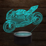 lampe projection 3d moto bleu jaune vert violet orange contour tactile usb télécommande enfants