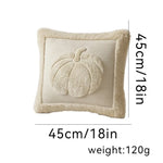 taies d'oreiller citrouille orange beige motifs imprimés jacquard doux polyester opaques maison