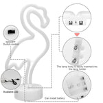 lampe néon flamant rose stylisé moderne interrupteur usb batterie vacances chambre deco