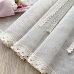 rideau transparent beige texturé dentelle bord fenêtre extérieure vintage rustique chambre décoration