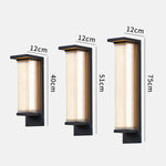 applique murale moderne noire translucide ip65 led extérieure acier inoxydable 40cm 51cm 75cm