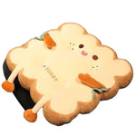 coussin peluche mignon dessin animé oiseau I'M TOAST noir blanc rose orangé bleu doux