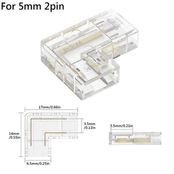 connecteur led transparent broches adhésif moderne pratique 10mm