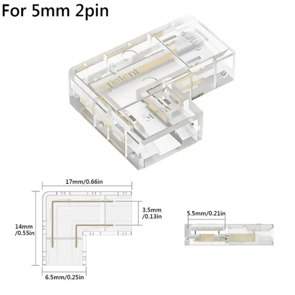 connecteur led transparent broches adhésif moderne pratique 10mm