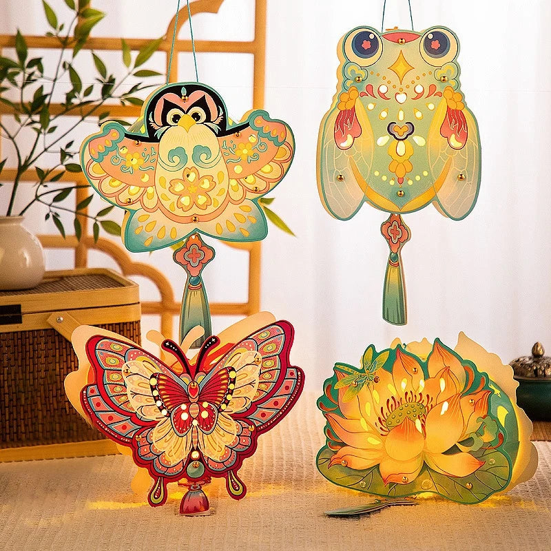 décoration maison lampe artisanale animal oiseau lapin fleur papillon transparent fil suspension tassel