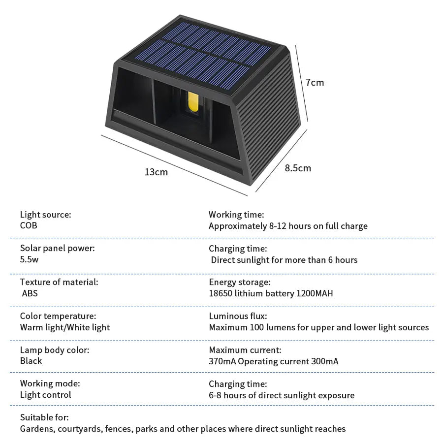 lampes murales solaires led lumière chaude froide contemporaines minimalistesextérieur panneaux solaires intégrés