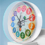 horloge murale dessin animé quartz aiguille enfantin vaisseau spatial blanc mural