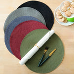 tapis table tissé spirale moderne noir gris vert olive bleu marine rouille