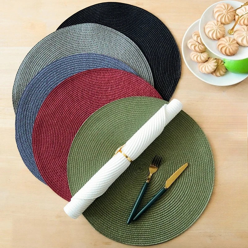 tapis table tissé spirale moderne noir gris vert olive bleu marine rouille