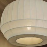 suspension lumineuse moderne blanc rayures horizontales câble suspendu led éclairage salon minimaliste