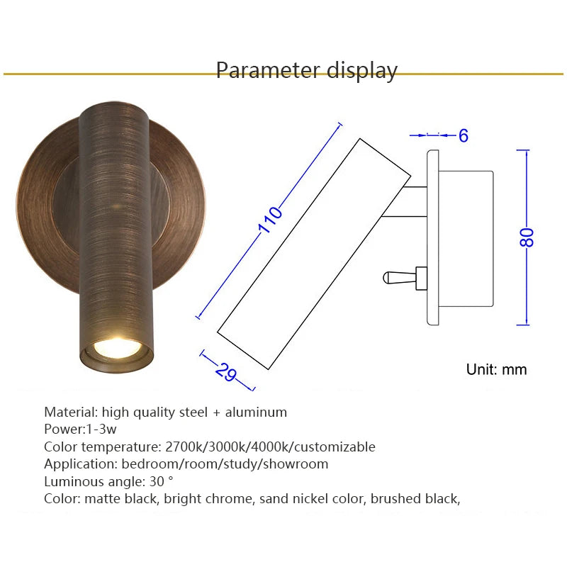 Installation de l'applique murale LED sur une tête de lit en bois