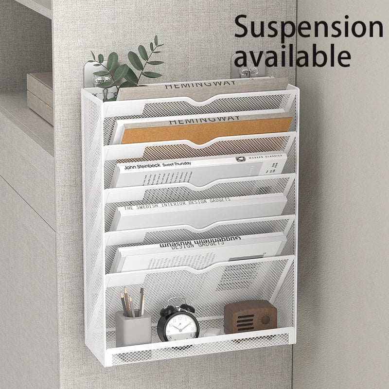 porte documents mural blanc maille métal moderne succion support documents bureautique multifonctionnel