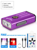 lampe torchon rechargeable uv violet bleu texture metallique anneau fixation moderne compact