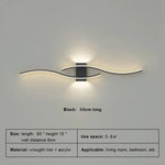 applique murale led moderne 60 80cm noir doré blanc ondulée télécommande chambre salon cuisine