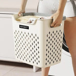 panier linge gris clair moderne poignées capacité grande rangement chambre bain pratique