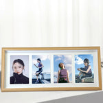 cadre photo bois moderne multi photos décoration minimaliste marron foncé blanc beige clair
