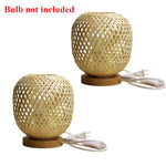 lampe table bambou naturel moderne prise eu us câble électrique simple artisanal