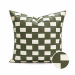 coussins géométriques patchwork gris vert blanc contemporains maison voiture decoration