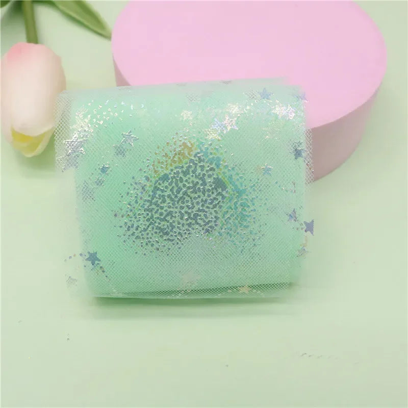 ruban decoratif brillant couleur bleu rouge violet rose jaune vert étoiles tissu polyester 6cm