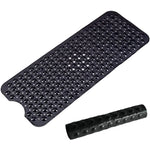 tapis bain antidérapant noir texturé ventouses drainage salle bain