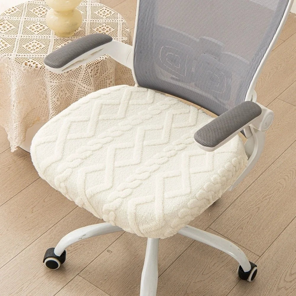 coussin chaise moderne zigzag bleu clair gris vert pastel polyester antidérapant extensible