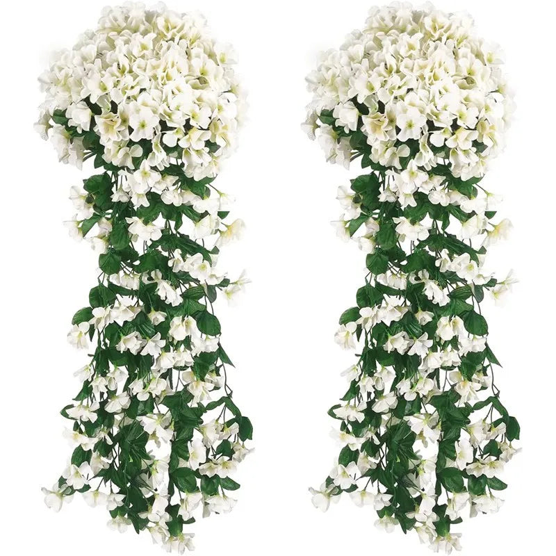 guirlande artificielle fleurs modernes violet rouge rose blanche extérieure décoration maison mariage anniversaire