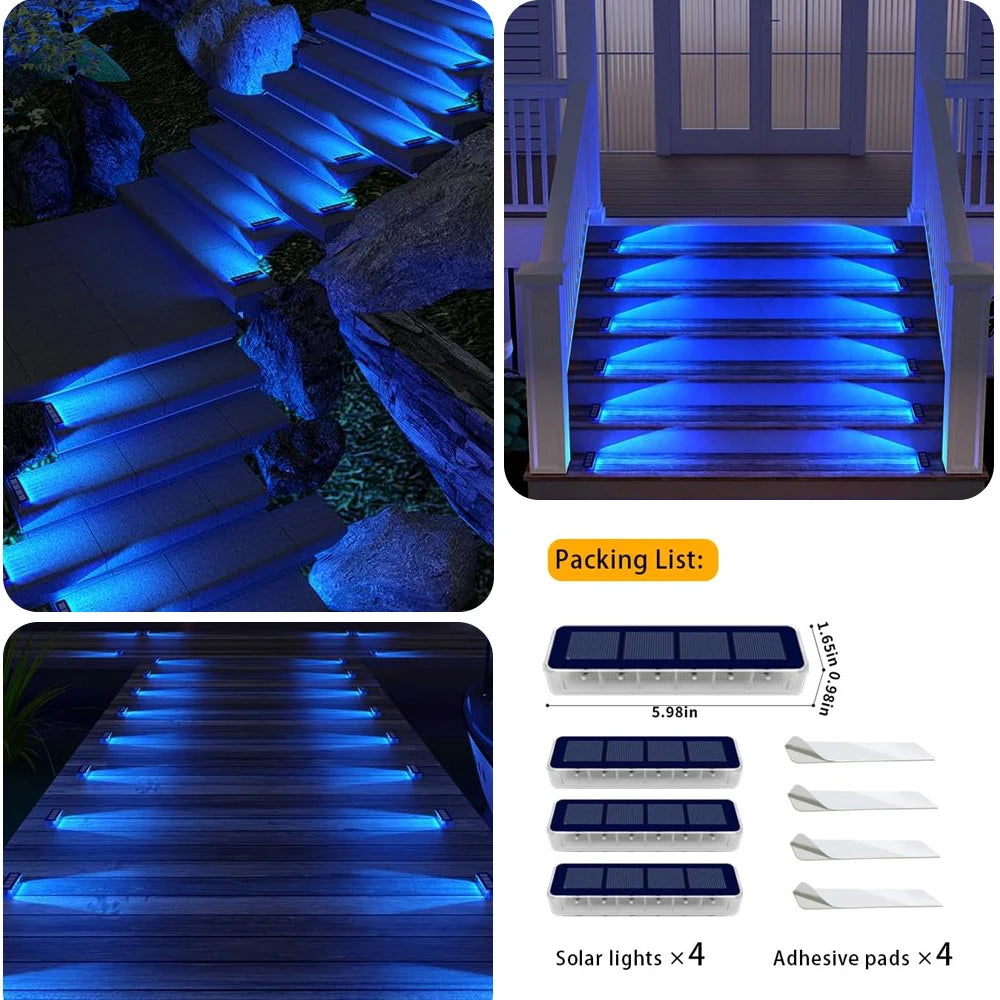 éclairage solaire led moderne bleu autoadhésif ip68 étancheextérieur pas cher autonomie longue