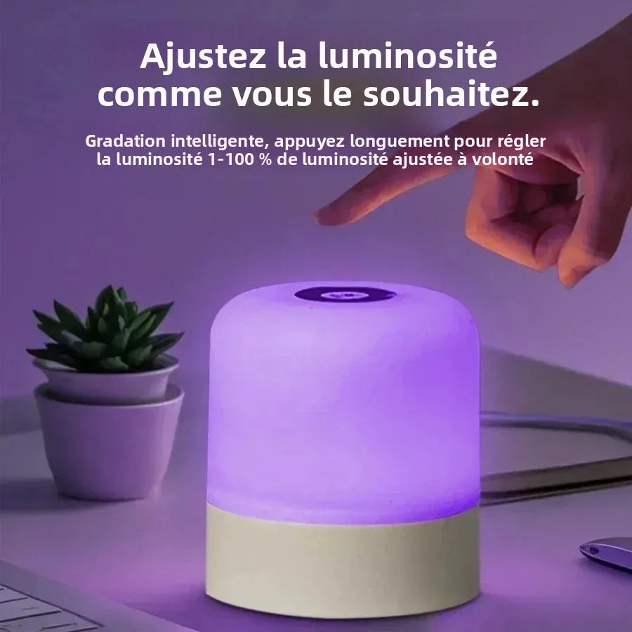 veilleuse tactile rechargeable violet beige moderne télécommande lumière d'ambiance chambre led