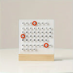 calendrier minimaliste moderne adhésif numéroté couleur blanche noire rouges oranges beige
