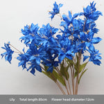 décoration événement artificielle fleurs bleu royal soie feuilles bouquets hybride ornement festifsintérieur